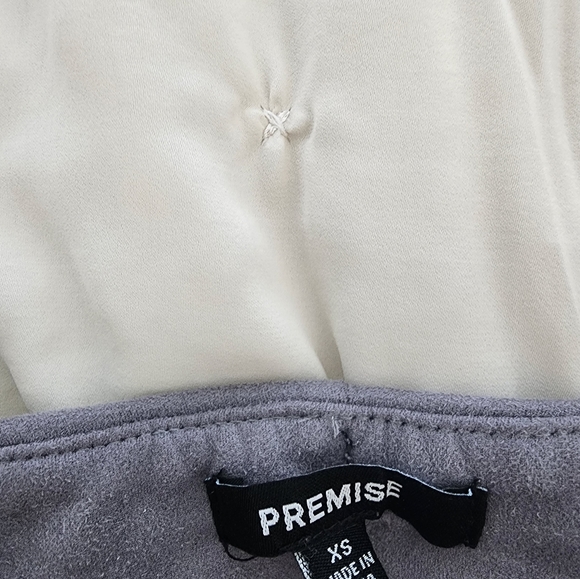 Premise Gray Faux Leather Suede Feel Ankle Dress Pants XS - Picture 3 of 6